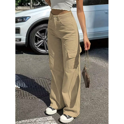 Women's High Waist Wide Leg Cargo Pants
