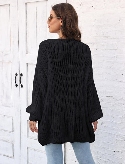 Women's Thick Knitting Sweater Cardigan Loose Sweater