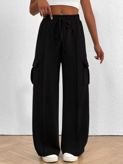 Women's Wide Leg Cargo Sweatpants with Pockets