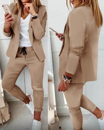 Women's Blazer Pants Set Casual Two Piece Suit Outfit