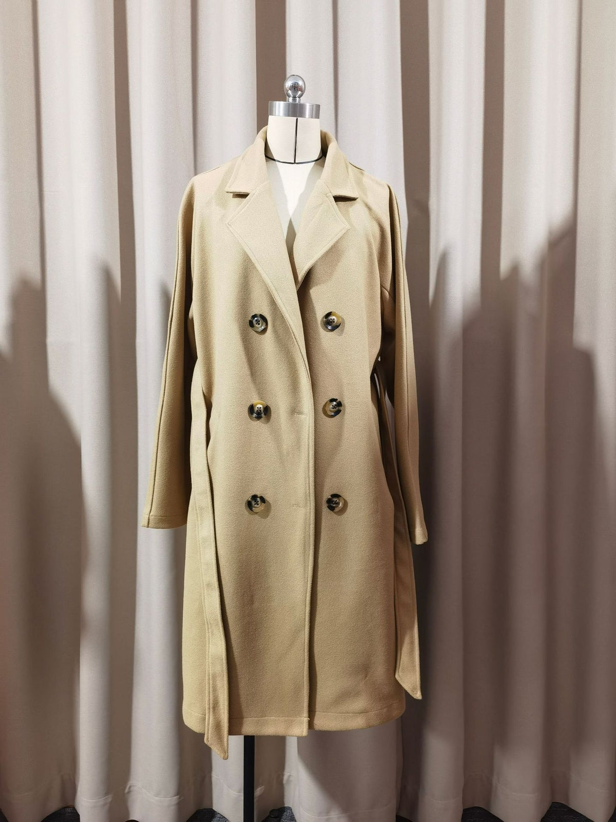 Women's Oversized Long Belted Double Breasted Winter Coat