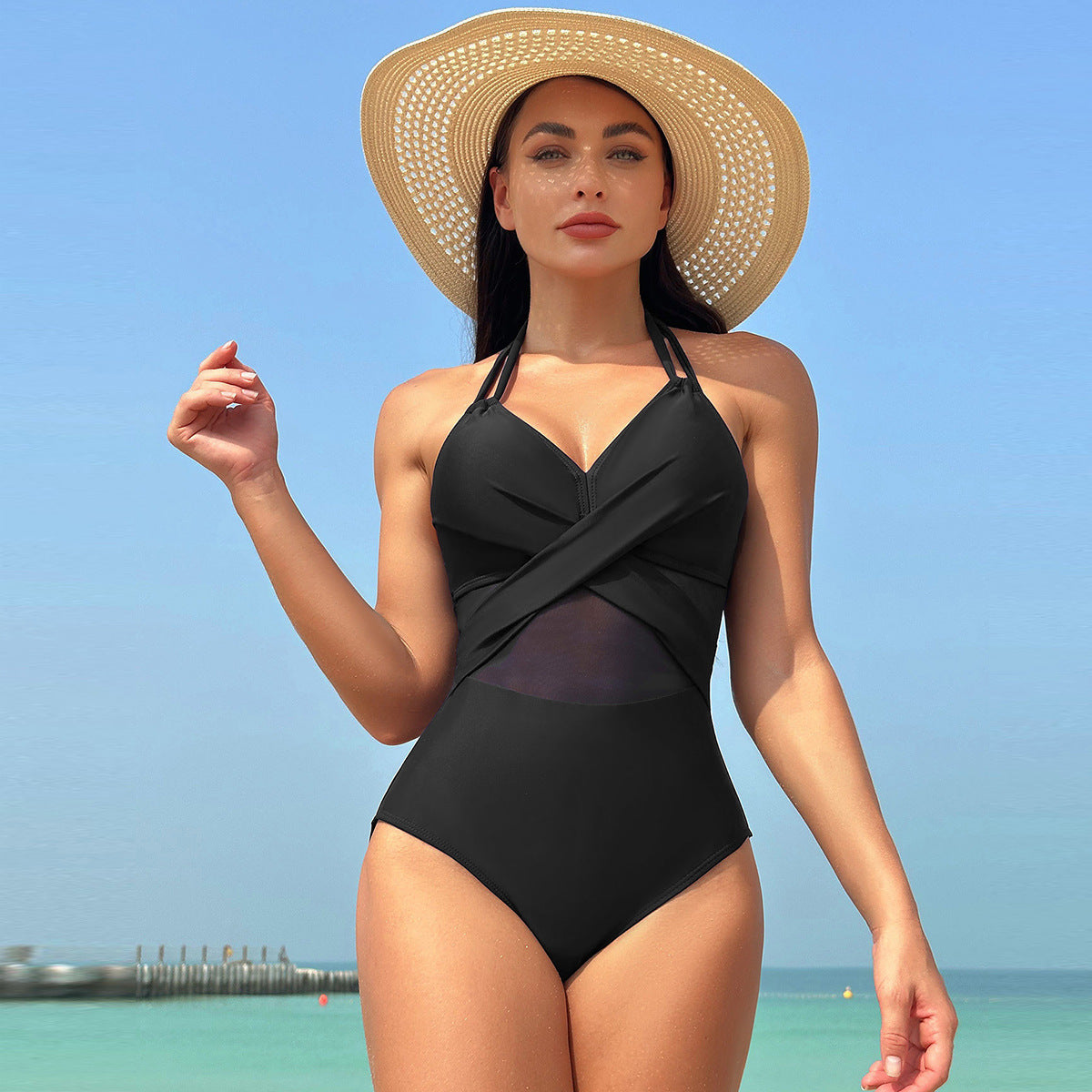 2025 New Women's One-Piece Swimsuit | Cross-Back Bikini Style
