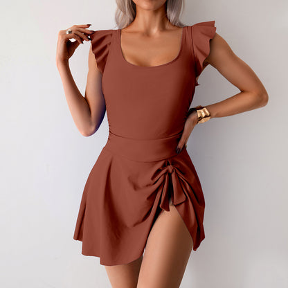 2025 New Women’s Plus Size Swimsuit - Modest Skirted Swim Dress