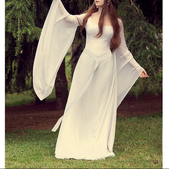 Renaissance Bell Sleeve Chiffon Maxi Dress
