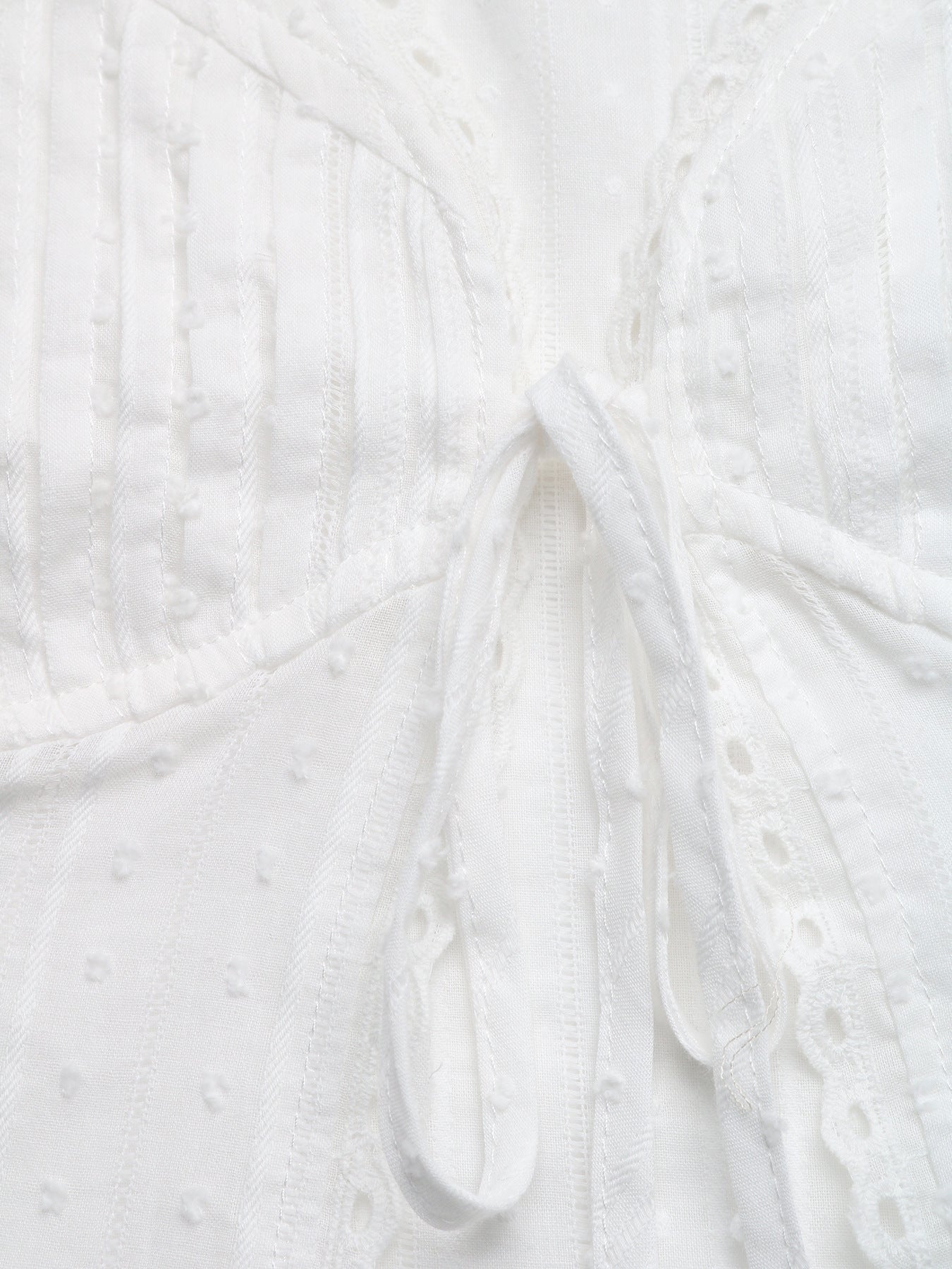 White Lace Trim Tie Front Tank Top V Neck Summer Blouse