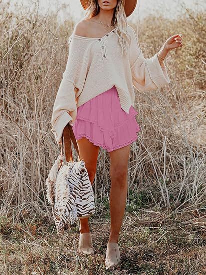 Women’s High Waist Tiered Ruffle Mini Skirt