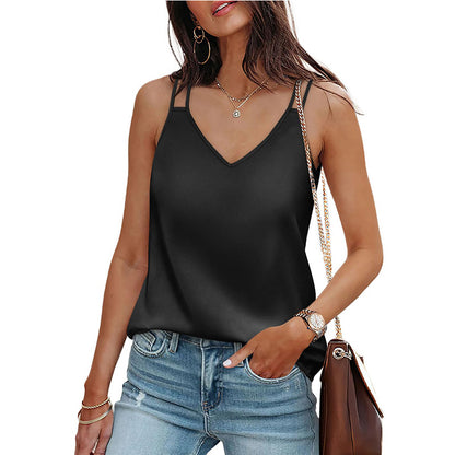 Women’s V Neck Camisole Tank Top Summer Basic
