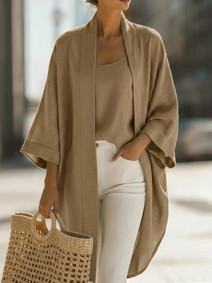 Women's Kimono Cardigan & Tank Two Piece Set