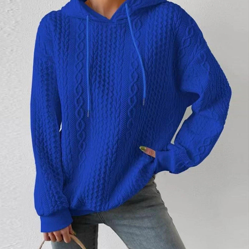 Women's Oversized Cable Knit Hoodie Sweater
