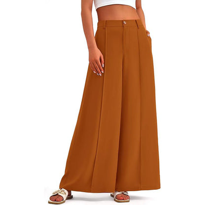 Women's High-Waisted Wide-Leg Palazzo Pants – Elegant Business Trousers