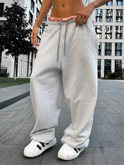 Women's Y2K Baggy Wide Leg Drawstring Streetwear Pants