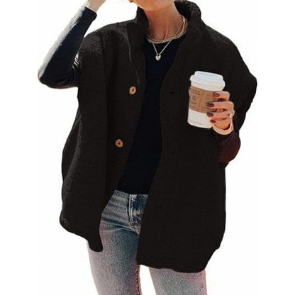 Women's Sherpa Fleece Vest Button Down Sleeveless Jacket