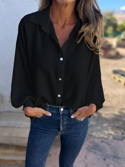Women's Oversized Button Down Shirt Long Sleeve Collared