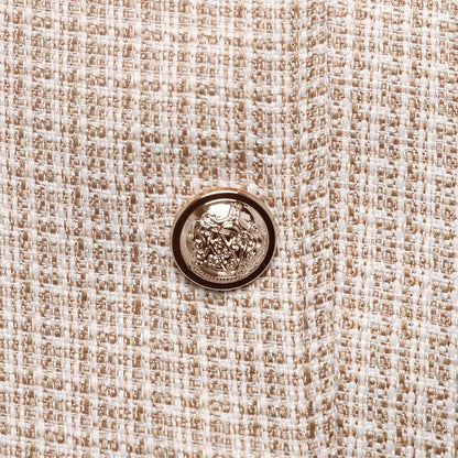 Plaid Tweed Button Front Bomber Jacket