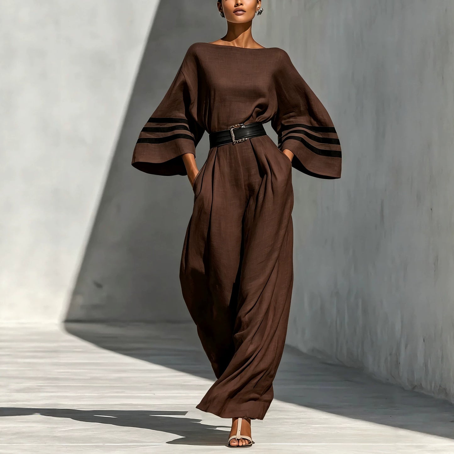 Women's Linen Blend Wide Leg Jumpsuit Summer Vacation