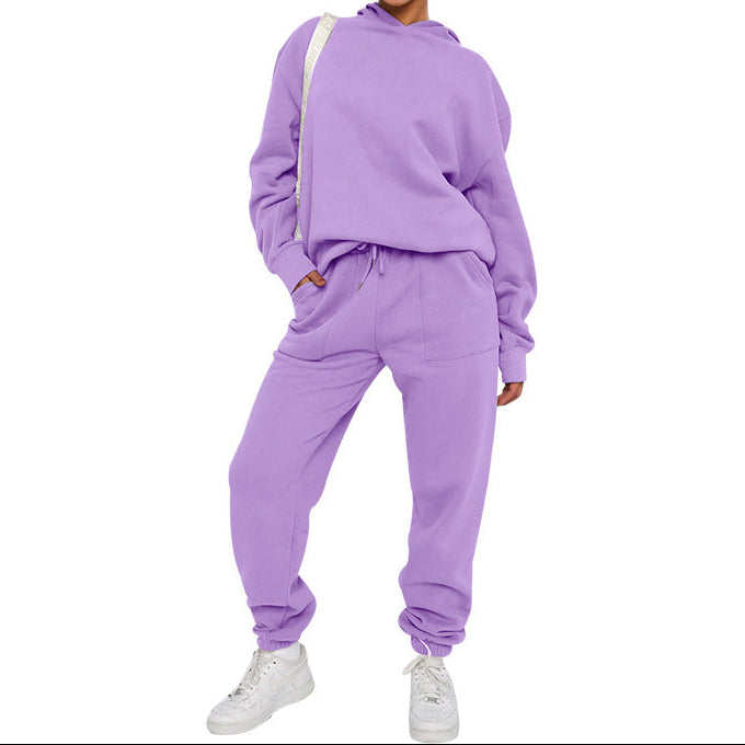 Women's Solid Hoodie Sweatpants Set Casual 2 Piece Outfits
