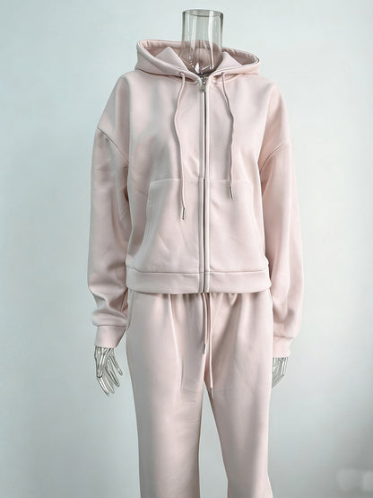 Women’s Zip Up Hoodie & Wide Leg Pants Lounge Set