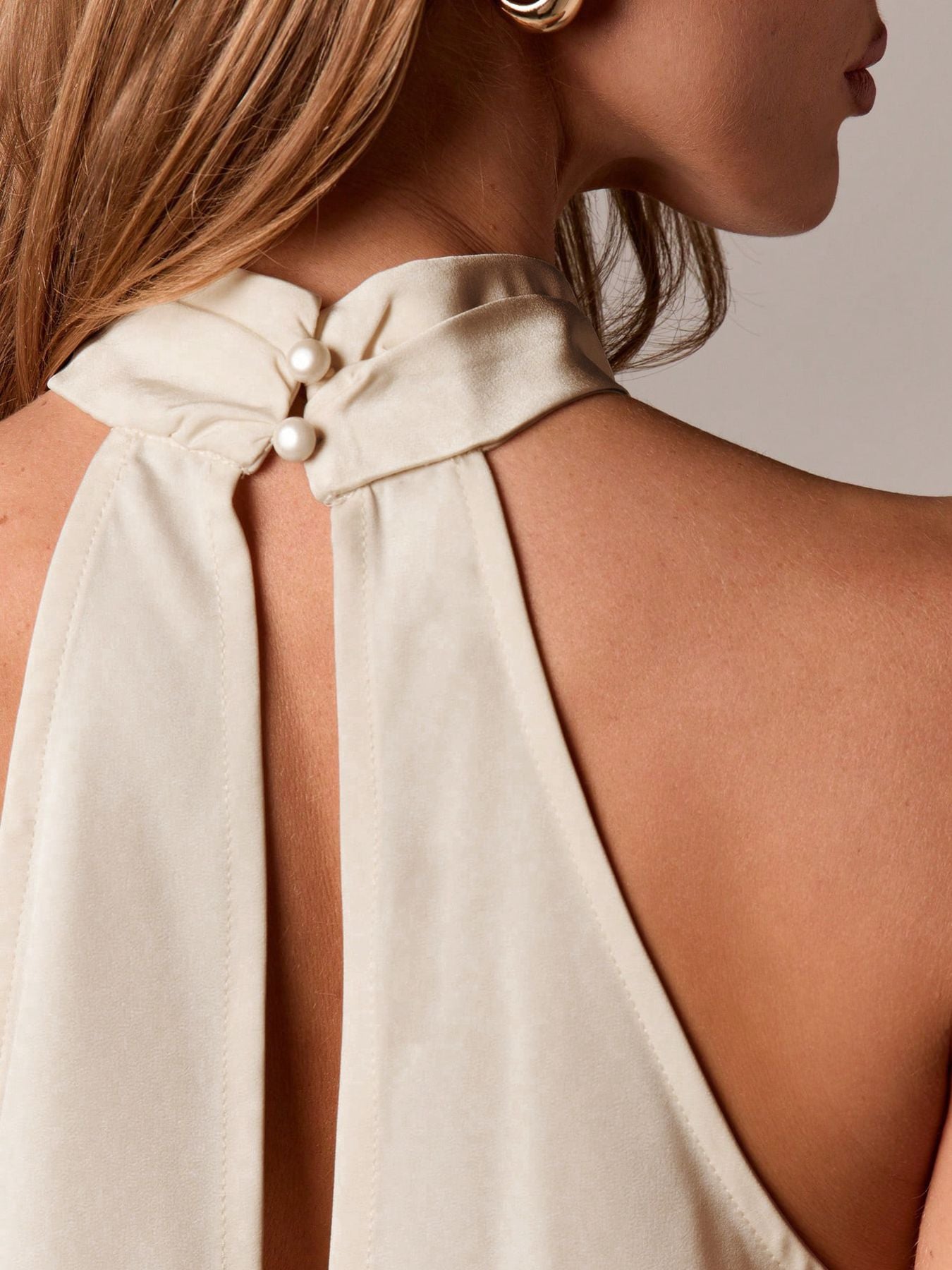 Satin Lace Trim Halter Tank Sleeveless Summer Top