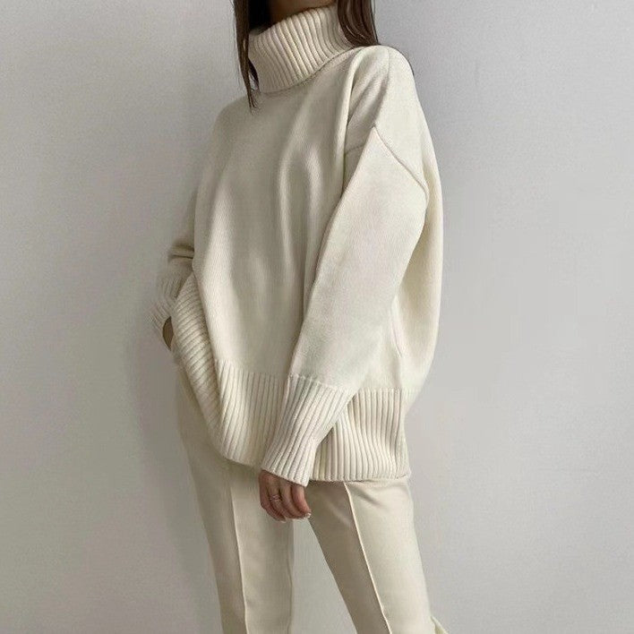 Women's Chunky Turtleneck Sweater Cozy Knit Pullover