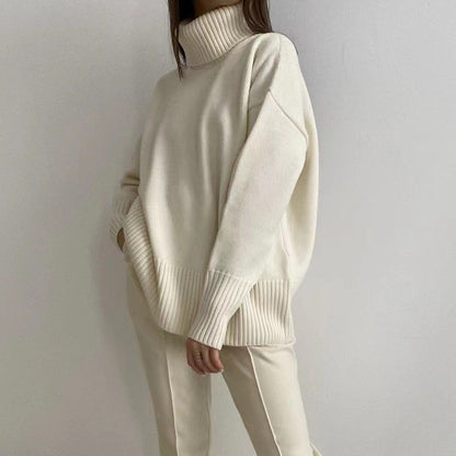 Women's Chunky Turtleneck Sweater Cozy Knit Pullover