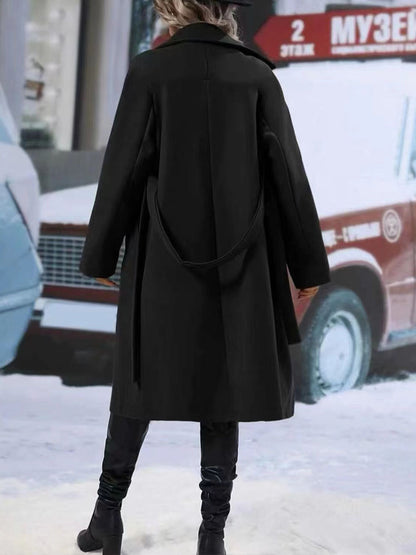 Women's Oversized Long Belted Double Breasted Winter Coat