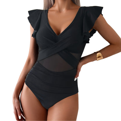 2025 New Women’s Sporty One-Piece Bikini Swimsuit – Quick-Dry Swimwear