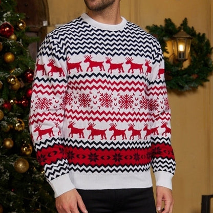 Family Matching Reindeer Christmas Sweater Knit Pullover