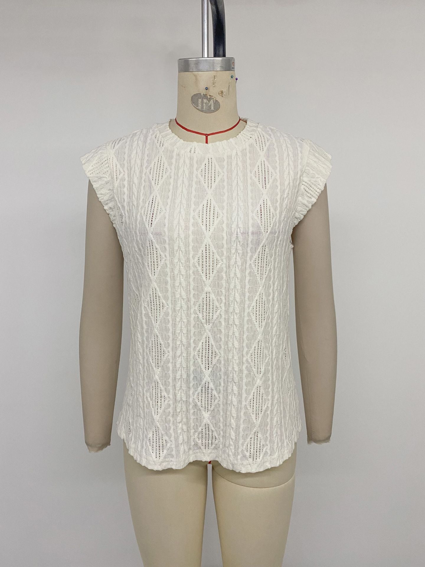 Women's Oversized Textured Knit Crew Neck Casual Top