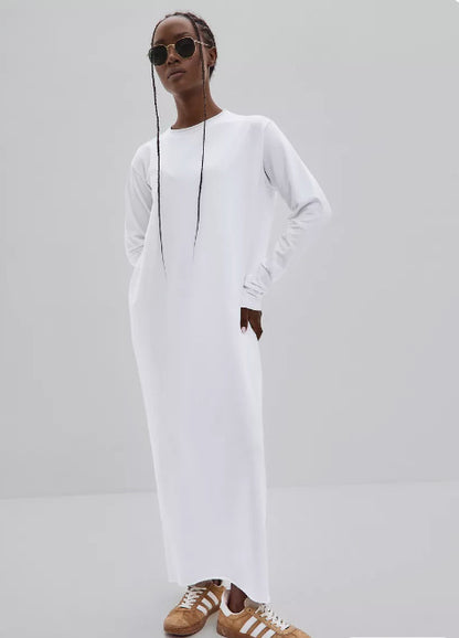 Women's Casual Long Sleeve Solid Maxi Dress Loose Fit