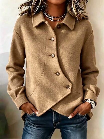 Women's Asymmetrical Button Front Shacket