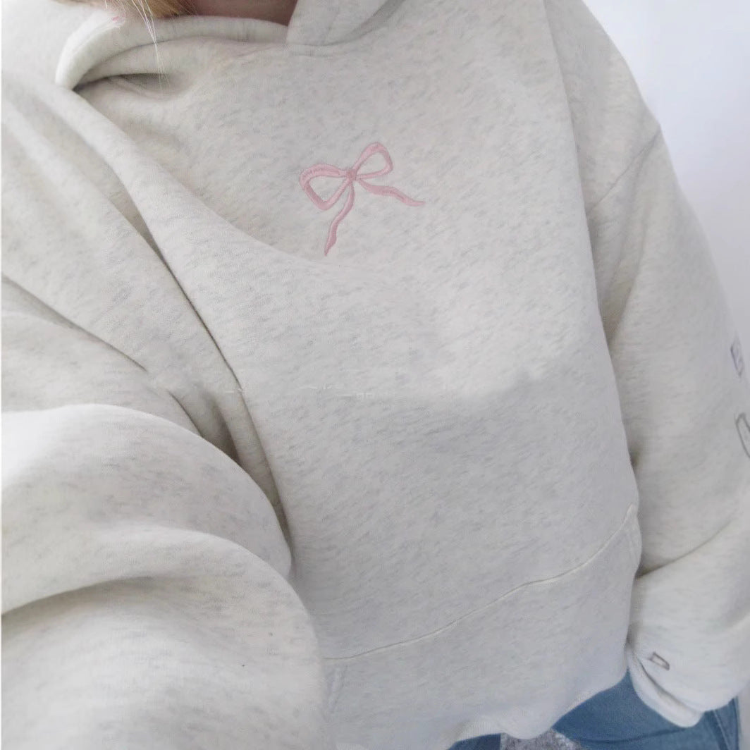 Women's Coquette Bow Oversized Hoodie Pullover