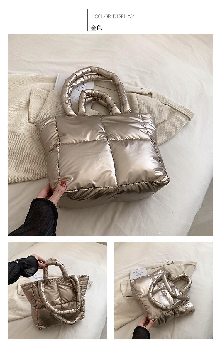 Light Down Cotton Padded Shoulder Padding Tote Bag