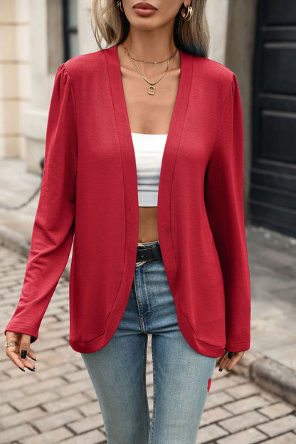 Women's Open Front Long Sleeve Knit Cardigan
