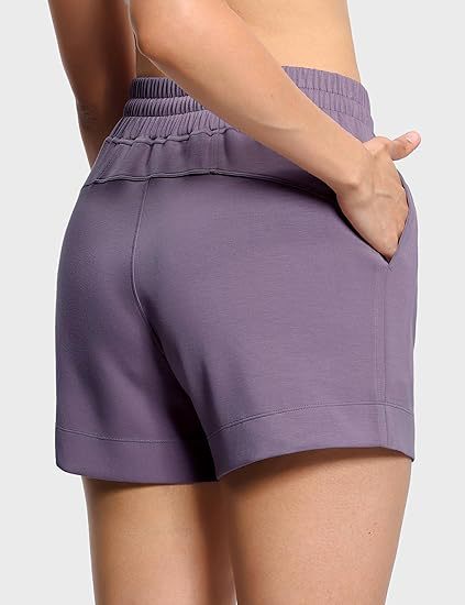 Women's High-Waisted Drawstring Sweat Shorts – Casual Lounge Shorts