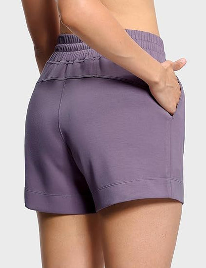 Women's High-Waisted Drawstring Sweat Shorts – Casual Lounge Shorts