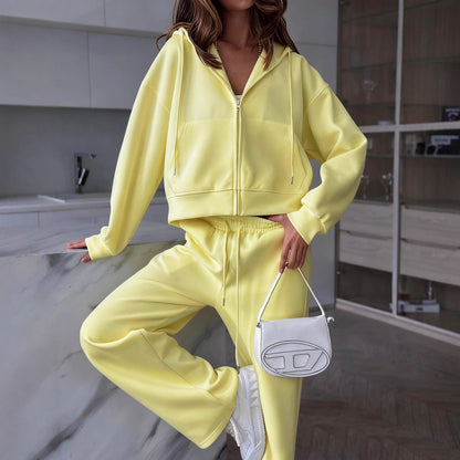 Women’s Zip Up Hoodie & Wide Leg Pants Lounge Set