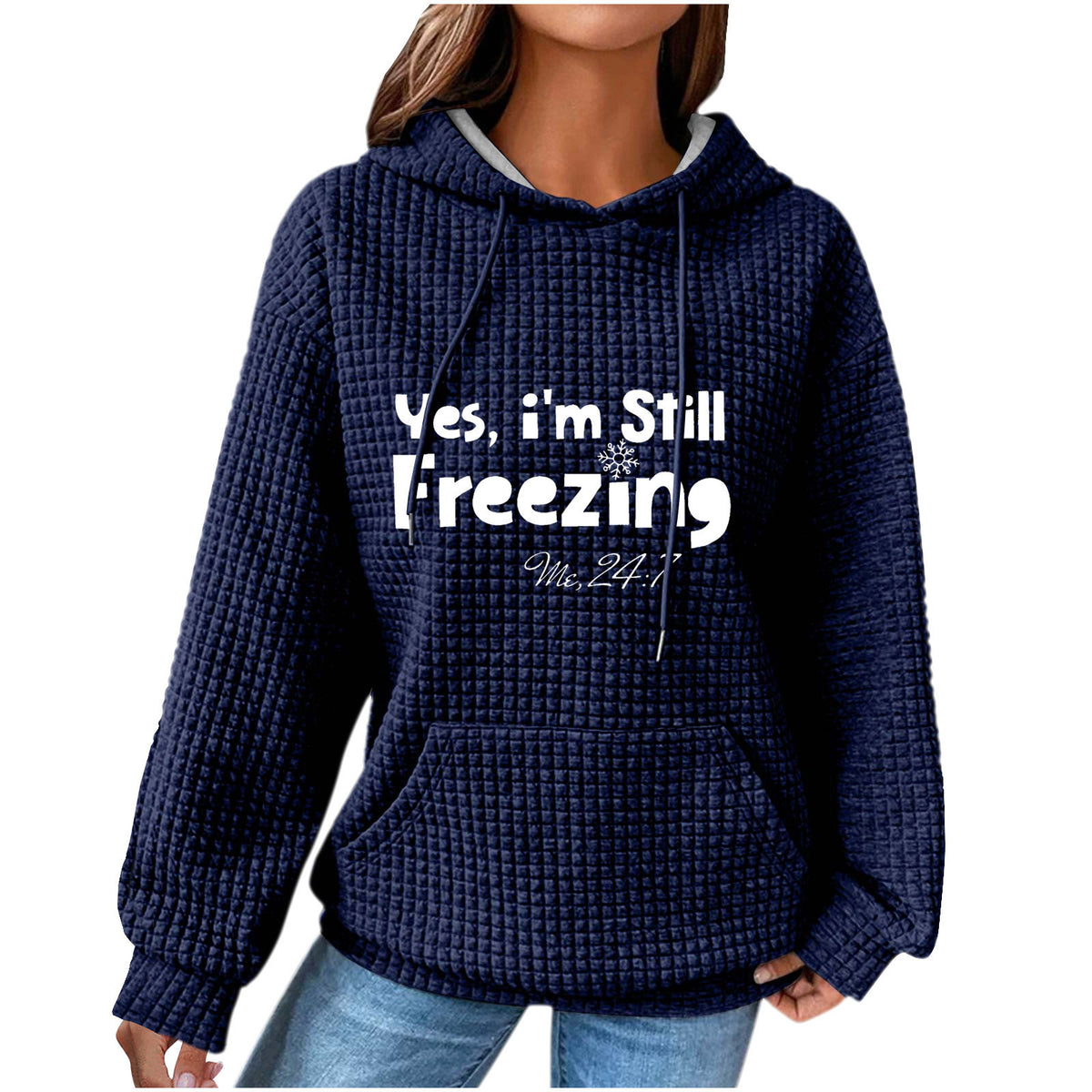 Women's Oversized Waffle Knit Christmas Hoodie