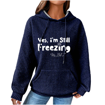 Women's Oversized Waffle Knit Christmas Hoodie