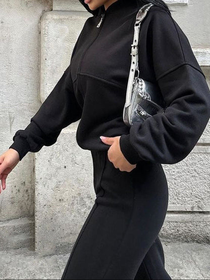 Women's Matching Set Zip Jacket Wide Leg Sweatpants