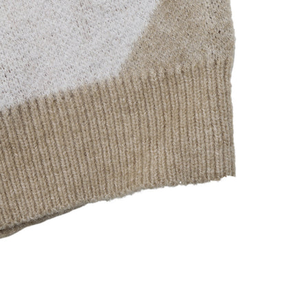 Argyle Polo Sweater Button Placket Relaxed Fit