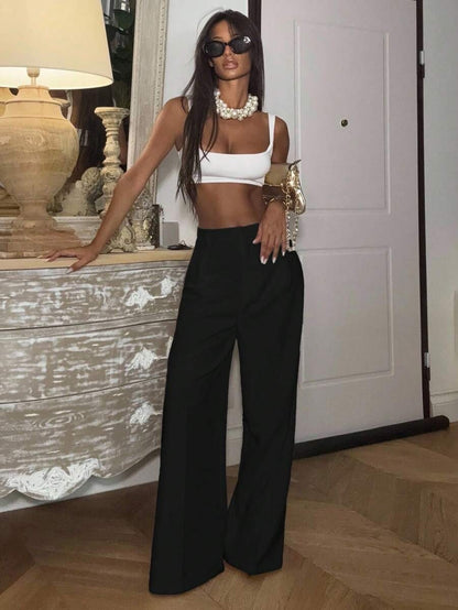 High Waisted Wide Leg Dress Pants Casual Work Trousers