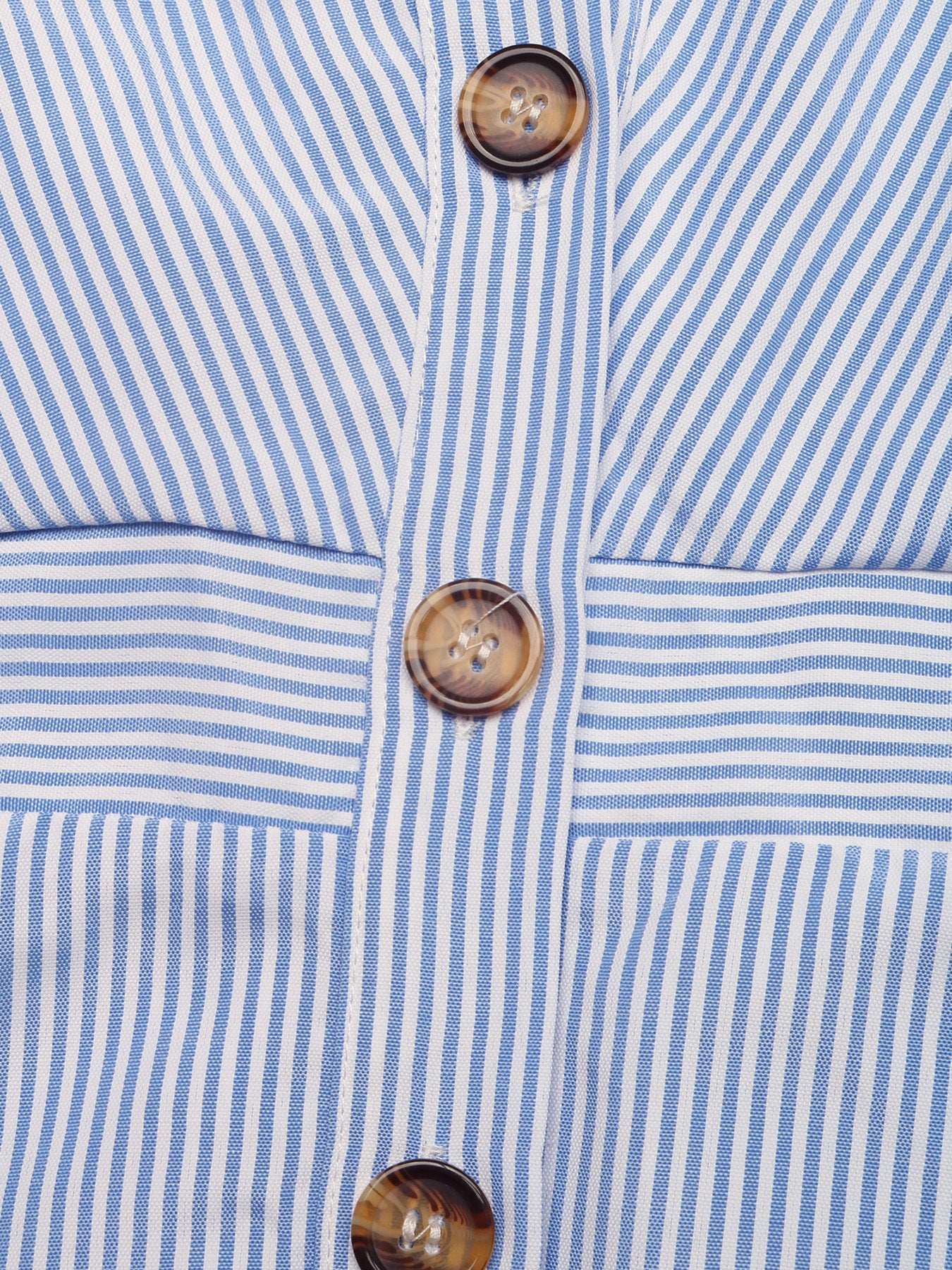 Blue Striped Flutter Sleeve Button Front Maxi Shirt Dress