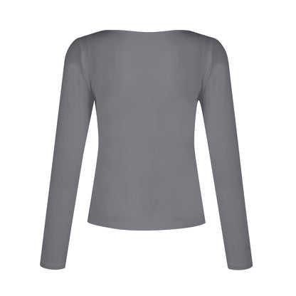 Women's V-Neck Long Sleeve Slim Fit Basic Top