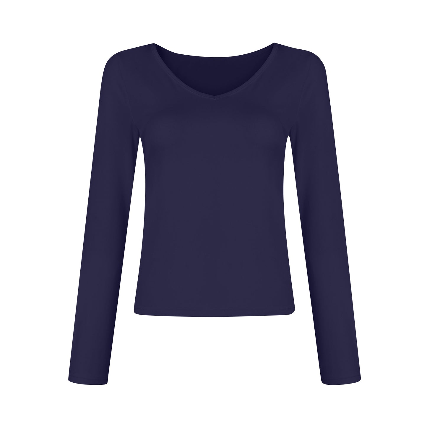 Women's V-Neck Long Sleeve Slim Fit Basic Top