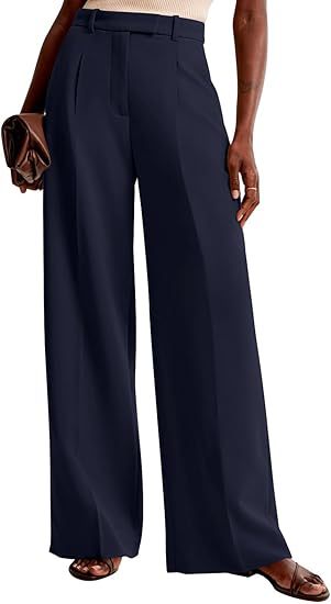 Women's High-Waisted Wide-Leg Pants – Elegant Business Trousers