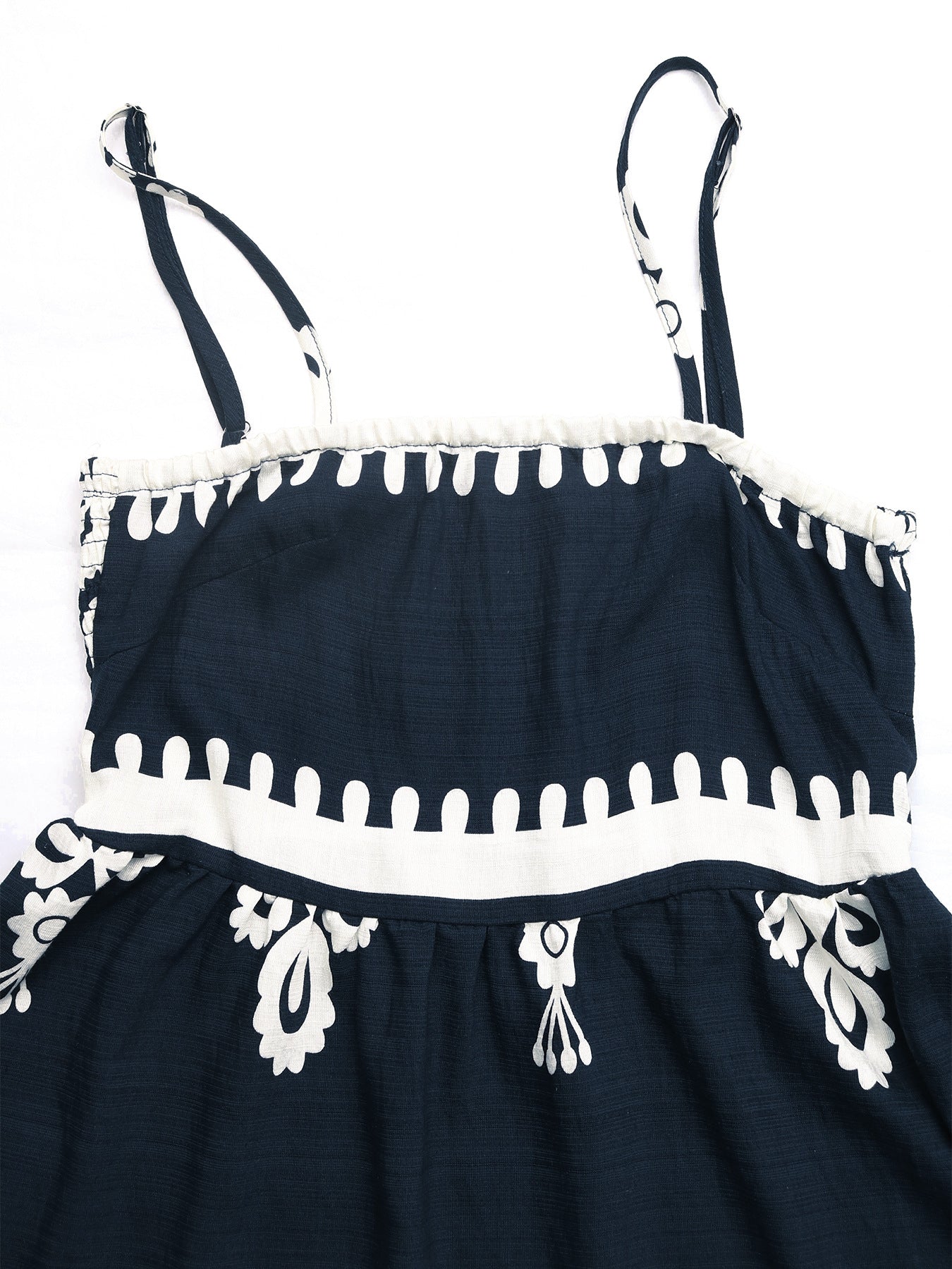 Boho Ethnic Print Mini Dress Square Neck Spaghetti Strap