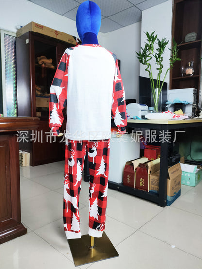 Parent-child Outfit Deer Print Mother and Child Pajamas Christmas Set