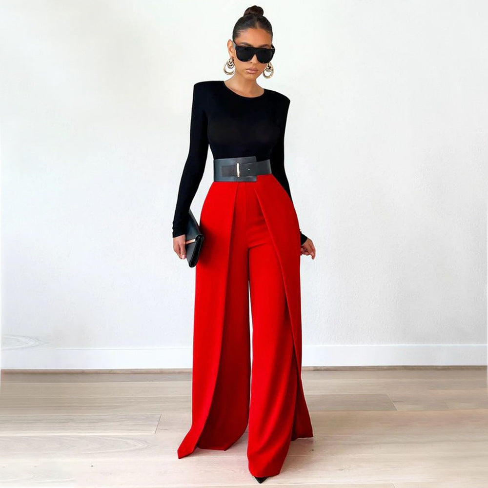 Women's High Waist Wide Leg Pants Flowy Loose Casual