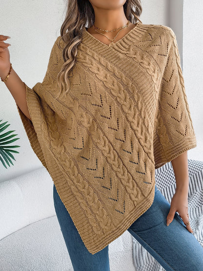 2025 Fall/Winter Cozy Poncho Knit Sweater Jacket