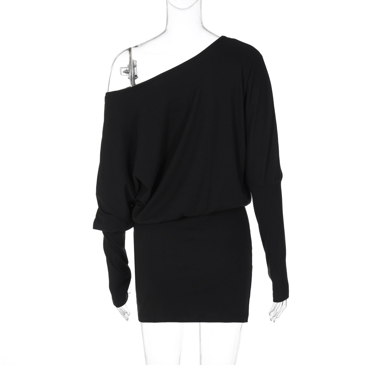 Y2K One Shoulder Long Sleeve Bodycon Mini Dress